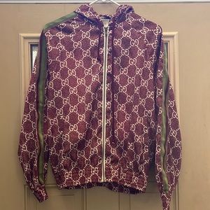 GUCCI Burgundy GG Supreme Jacket Burgundy Size 36 made in Italy